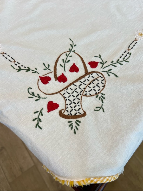 Vintage Other - Vintage Embroidered Bridge Card Table Cover Poker Hearts Spades Clubs Diamonds